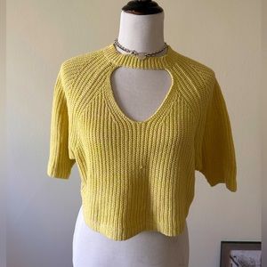 Urban Outfitters lime green cropped knitted top